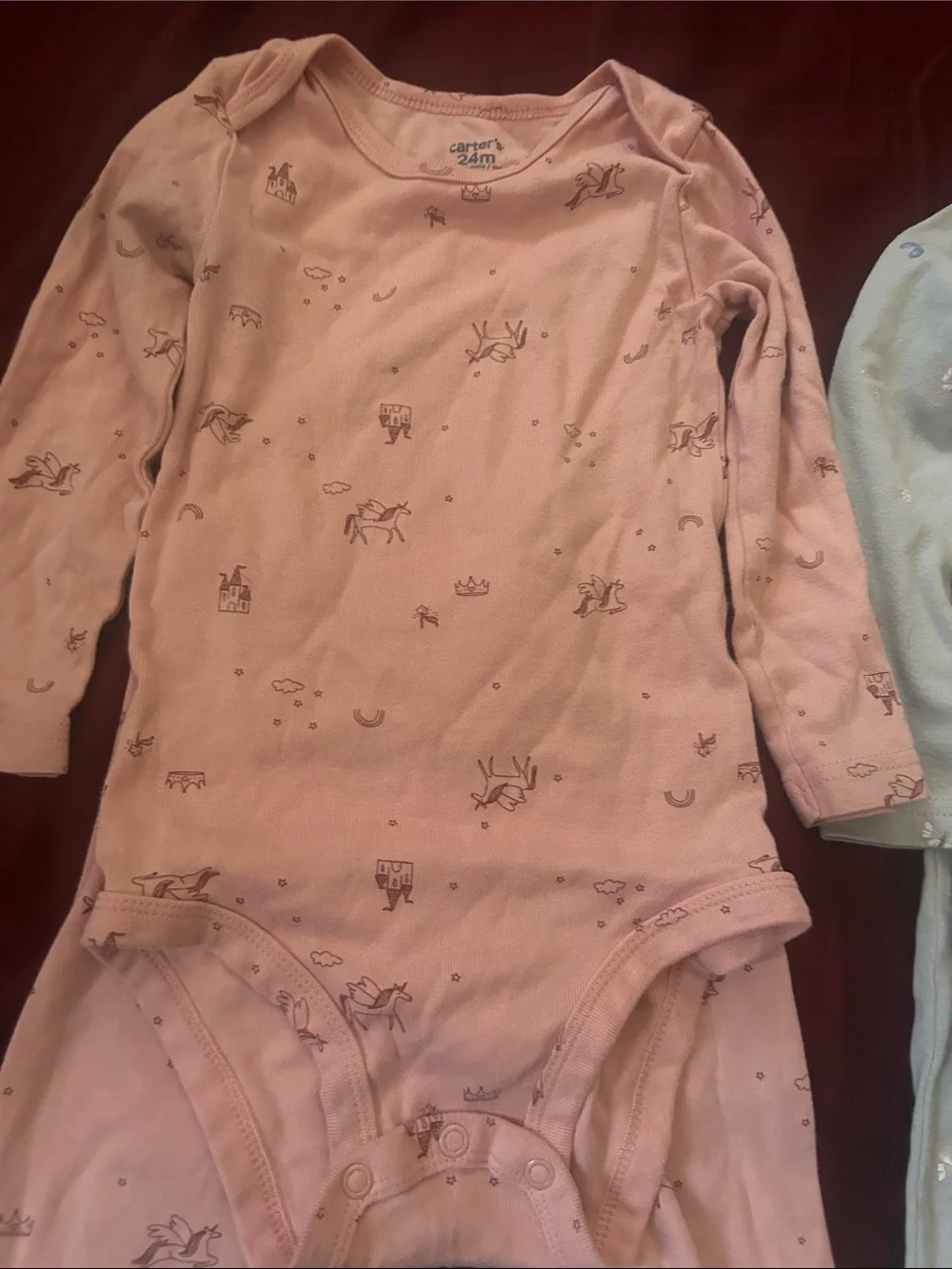 Carter's Pink and Light Blue Baby Matching Long-Sleeve Onesie and Pants Set - Picture 5 of 9